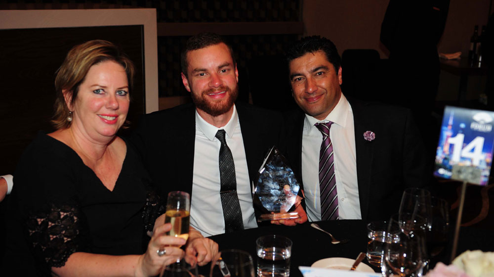 Rosalie Stott, Inflight Travel; Mark Twain, Complex Travel Group and Daniel James, Express Travel Group