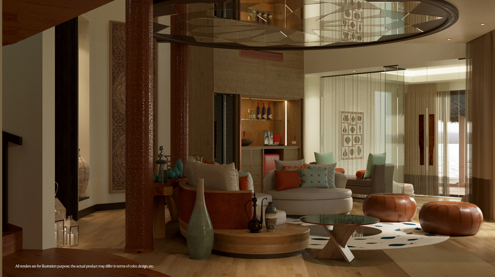 Jumeirah Vittaveli | Private Ocean Retreat with Slide - Living room