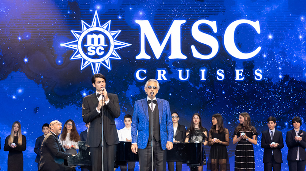 Andrea Bocelli and son Matteo Bocelli performed a duet at the start of the ceremony | Image Credit: Ivan Sarfatti