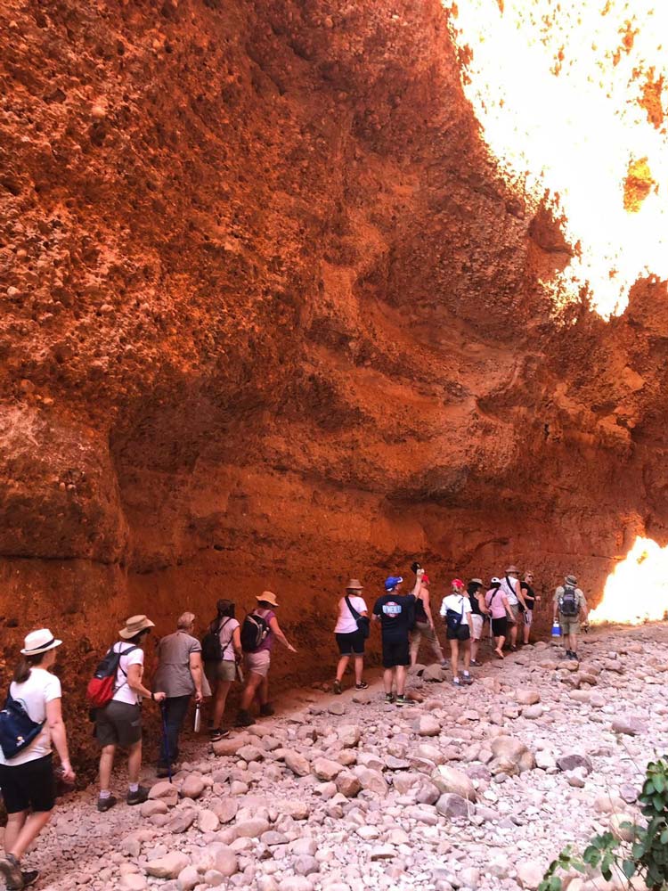 Hiking the Echidna Chasm in Purnululu National Park on TravelManagers’ APT-hosted Kimberley famil