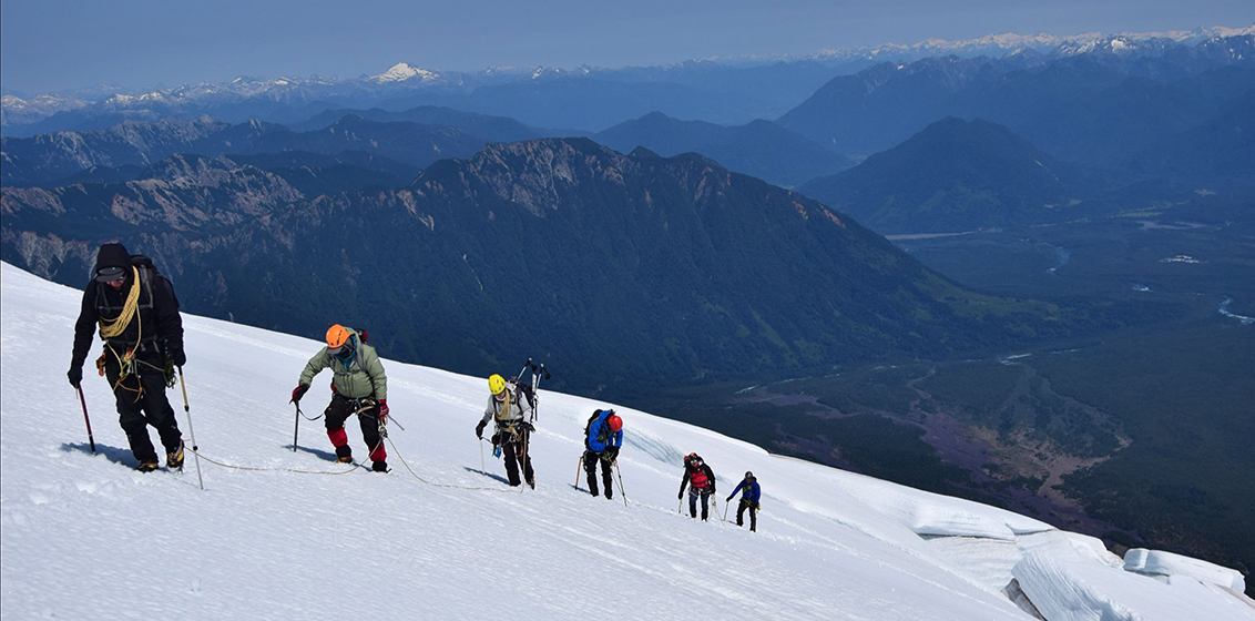 Hiking up Volcano in Chile
